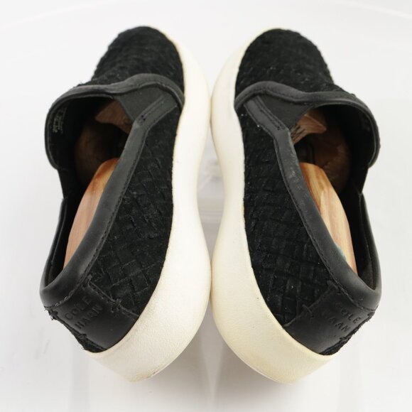 Cole Haan Womens Grandpro Slip On Shoes Size 9 Black Woven Suede Sporty Loafers - Picture 9 of 11